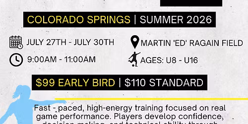 COLORADO SPRINGS PLAYER DEVELOPMENT SOCCER CAMP SUMMER 2025