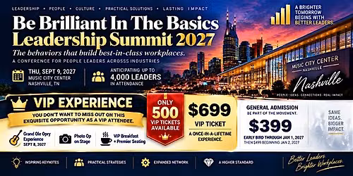 Be Brilliant In The Basics Leadership Summit | Nashville 2027
