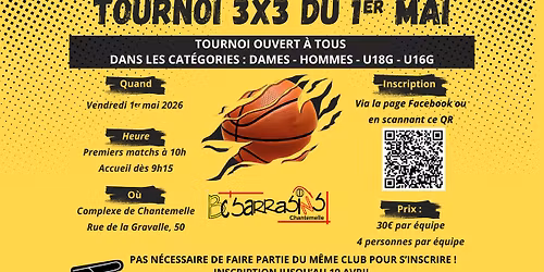 \ud83d\udd25 Tournoi 3x3 du 1er mai 2026 \ud83d\udd25