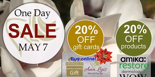 ONE DAY SALE MAY 7