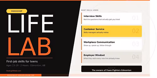 Level Up Life Lab \u2014 First Job Workshop for Teens (Ages 13\u201319)