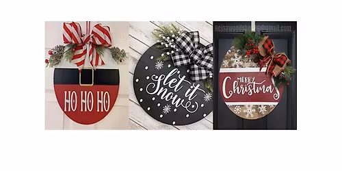 PAINT & SIP- Seasonal Round Door Hangers