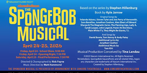The Paramount Players present THE SPONGEBOB MUSICAL