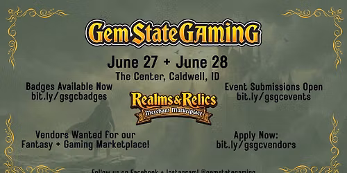 Gem State Gaming Convention 2026