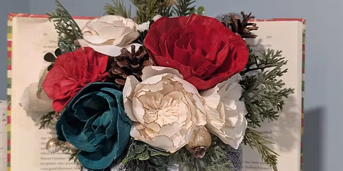 Wooden Flower Book Arrangement