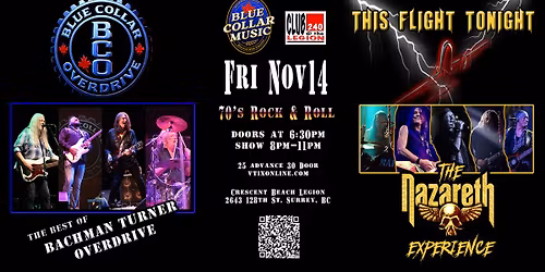 BCM Presents Blue Collar Overdrive, and, introducing This Flight Tonight  Live at Club 240