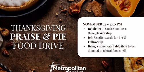 Thanksgiving Praise and Pie Food Drive