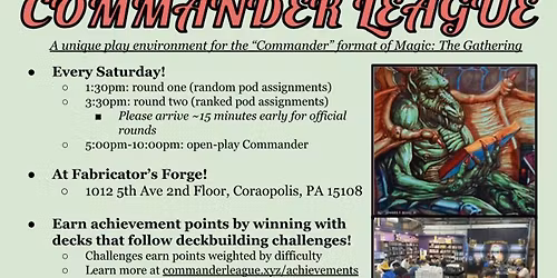 MTG Commander Casual League & Open Play