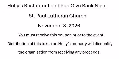 Holly's Give Back Night!
