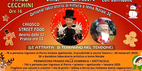 "ASPETTANDO NATALE\u2026 \u201c al PARCO D'ARTE PAZZAGLI a FIRENZE, \u201cMAGO CECCHINI SHOW\u201d per grandi e piccini,