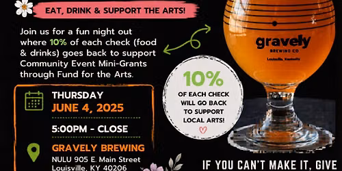 Give-Back Night at Gravely with NeXt! and Fund for the Arts!