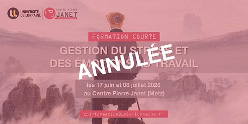 Formation Courte "Gestion du stress et des \u00e9motions au travail" - session annul\u00e9e