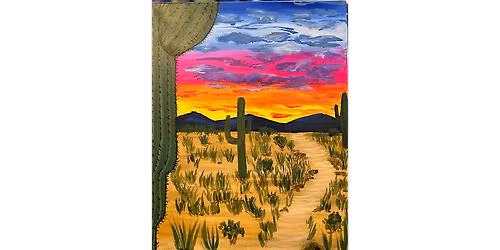 In the Desert at Dusk - Paint and Sip in Phoenix | Classpop!\u2122