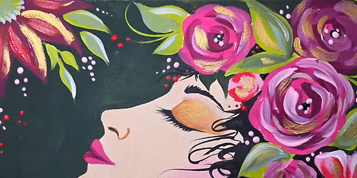 Lady with Flower Crown Paint event at Yalham Hayes, TA3 7ED