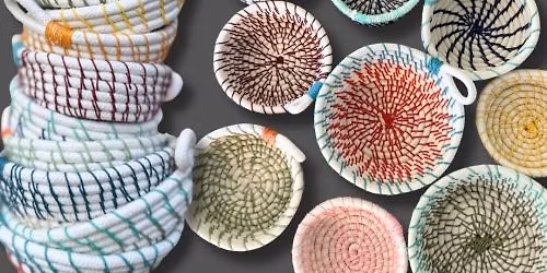 Hand-Stitched Rope and Twine Bowls \u2013 Sip and Create