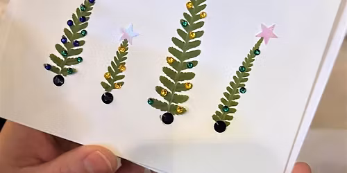 Festive card making with pressed leaves