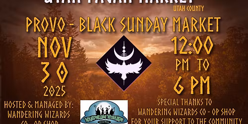 Black Sunday Market\u2013 PROVO Utah Pagan Market
