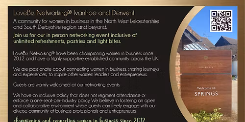 Ivanhoe & Derwent LoveBiz Networking at Champneys Springs for Women in Business