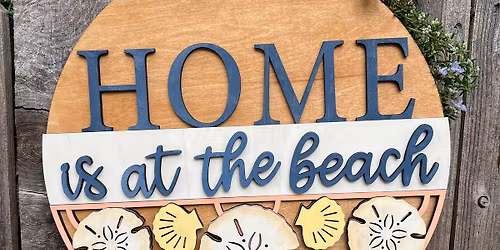 Beach sign Paint and Sip at Cocoa Vino in Capitola