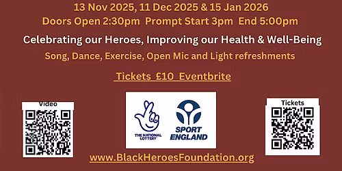 Black Heroes\u00ae Soul Food Cafe @ Talawa Studio, Fairfield Halls 13th Nov