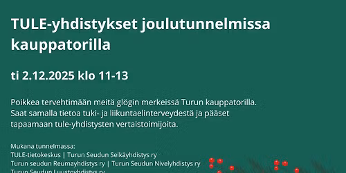 TULE-yhdistykset joulutunnelmissa kauppatorilla 