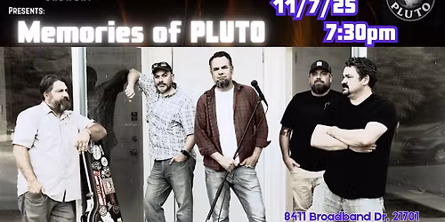 Memories of PLUTO LIVE in Concert @ Rockwell Brewery 11\/7\/25 - 7:30PM