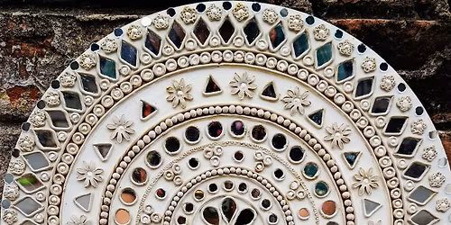 Embossed painting with mirrors