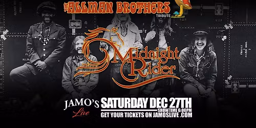 Midnight Rider Allman Bros Tribute at Jamo's Live 6PM SHOW