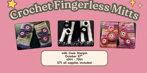 Learn to Crochet Fingerless Mitts with Care Sharpin