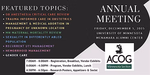 2025 Minnesota ACOG Annual Meeting - Registration