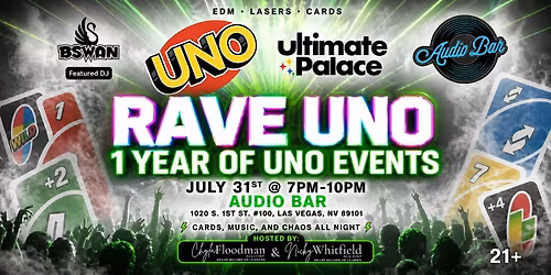 UNO RAVE Game Night Out: EDM, Lasers & Cards! (1 Year Anniversary)