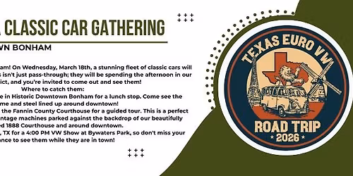 Texas Euro VW Road Trip - Bonham, TX.