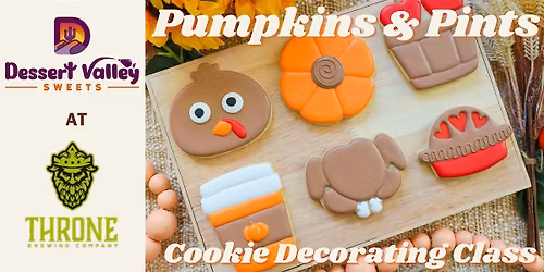 Pumpkins & Pints! Sugar Cookie Decorating Class at Throne Brewing