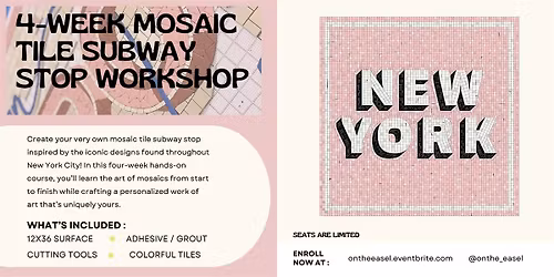 4-Week Mosaic Tile Subway Stop Workshop - Long Island City, NYC