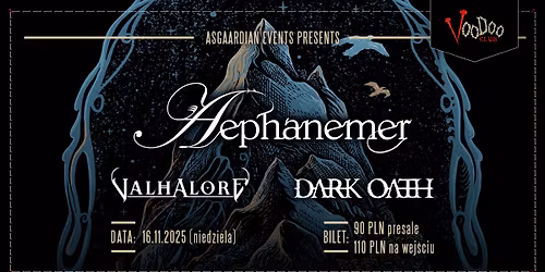 AEPHANEMER (FR) + Valhalore (AUS), Dark Oath (PRT) I Warszawa @VooDoo Club
