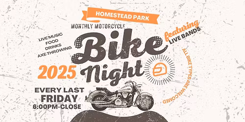Monthly Motorcycle Bike Nights (Every Last Friday)