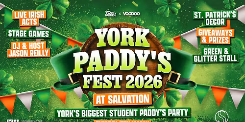 YORK PADDY'S FEST 2026 York's Biggest St Patrick's Party \ud83c\udf40\ud83c\uddee\ud83c\uddea\u2728