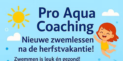 Nieuwe reeks zwemlessen na de Herfstvakantie