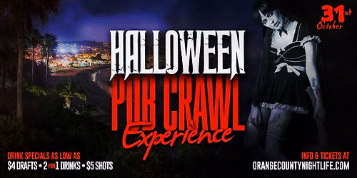 Newport Beach Halloween Party Pub Crawl 2026 Halloween Night
