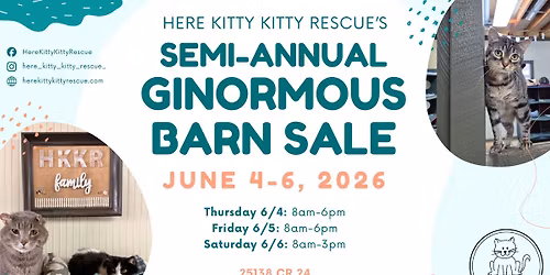 Here Kitty Kitty Rescue's Semi-Annual Ginormous Barn Sale