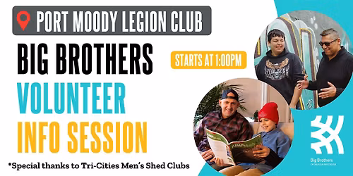 Big Brothers Volunteer Info Session (w\/Men's Shed Coquitlam & Port Moody)