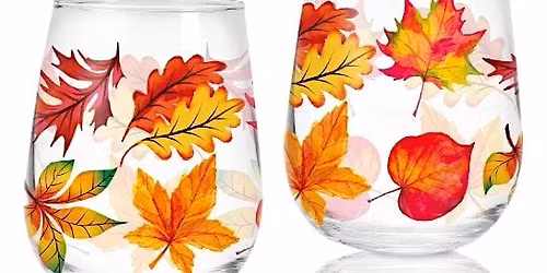Wine Glass Painting: Fall Foliage