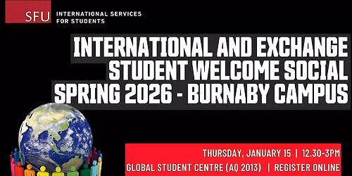 International and Exchange Student Welcome Social - Spring 2026 - Burnaby