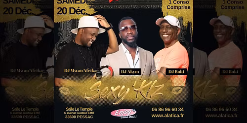 Soir\u00e9e Sexy'Kiz - Samedi 20 D\u00e9cembre 2025 - Salle Le Temple - Pessac\/Bordeaux