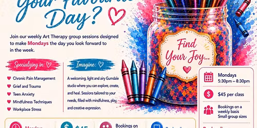 Art Therapy Weekly Group Classes- Mondays