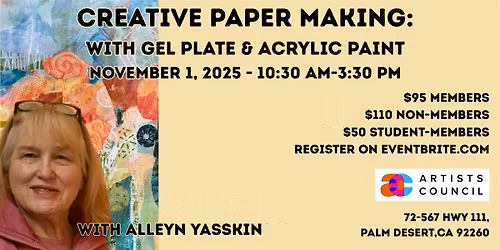 Creative Paper Making: with Gel Plate & Acrylic Paint with Alleyn Yasskin