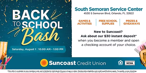 Suncoast's Back to School Bash