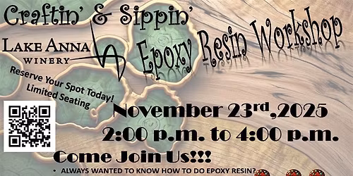 CRAFTIN' AND SIPPIN' EPOXY RESIN WORKSHOP