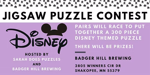 DISNEY THEME Pairs Jigsaw Puzzle Contest at Badger Hill Brewing - Jan 2026