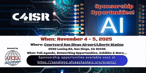 2025 AFCEA Golf Tournament(Nov. 3) & C4ISR Symposium(Nov. 4-5)-SPONSORSHIP